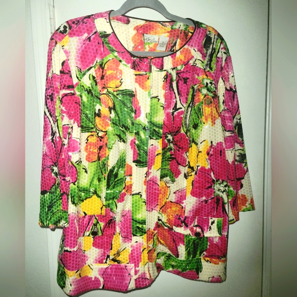 Floral Sequin Jacket - image 1